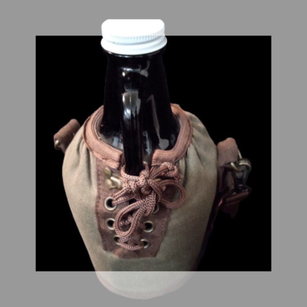 Legacy Picnic Time Brand Amber Glass Jug With Canvas Lace